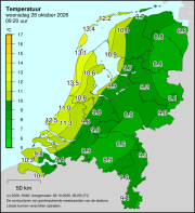 Weerkaart KNMI Temperatuur
