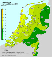 Weerkaart KNMI Temperatuur