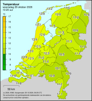 Weerkaart KNMI Temperatuur