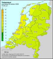 Weerkaart KNMI Temperatuur