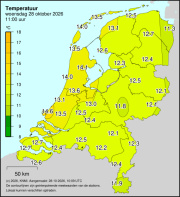 Weerkaart KNMI Temperatuur