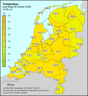 Weerkaart KNMI Temperatuur