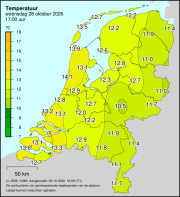 Weerkaart KNMI Temperatuur