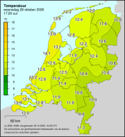 Weerkaart KNMI Temperatuur