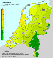 Weerkaart KNMI Temperatuur