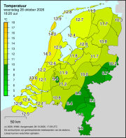 Weerkaart KNMI Temperatuur