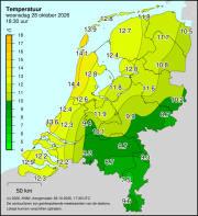Weerkaart KNMI Temperatuur