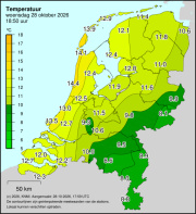 Weerkaart KNMI Temperatuur