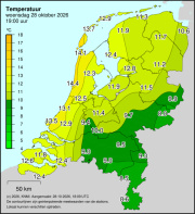 Weerkaart KNMI Temperatuur
