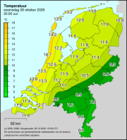 Weerkaart KNMI Temperatuur