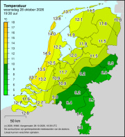 Weerkaart KNMI Temperatuur
