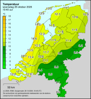 Weerkaart KNMI Temperatuur