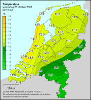 Weerkaart KNMI Temperatuur