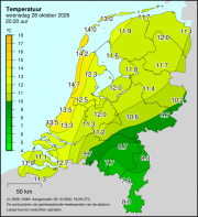 Weerkaart KNMI Temperatuur