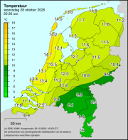 Weerkaart KNMI Temperatuur