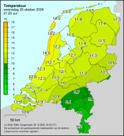 Weerkaart KNMI Temperatuur