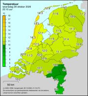 Weerkaart KNMI Temperatuur
