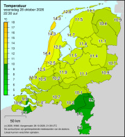 Weerkaart KNMI Temperatuur