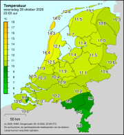 Weerkaart KNMI Temperatuur