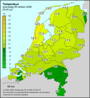 Weerkaart KNMI Temperatuur