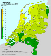 Weerkaart KNMI Temperatuur