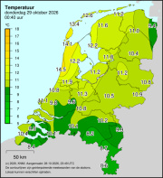 Weerkaart KNMI Temperatuur