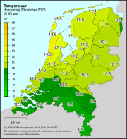 Weerkaart KNMI Temperatuur