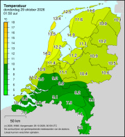 Weerkaart KNMI Temperatuur