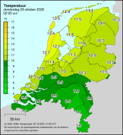 Weerkaart KNMI Temperatuur
