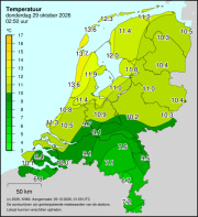 Weerkaart KNMI Temperatuur