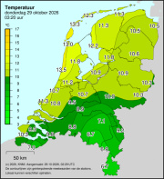 Weerkaart KNMI Temperatuur