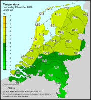 Weerkaart KNMI Temperatuur