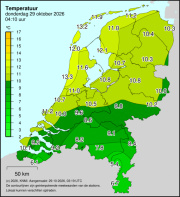 Weerkaart KNMI Temperatuur