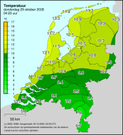 Weerkaart KNMI Temperatuur