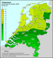 Weerkaart KNMI Temperatuur