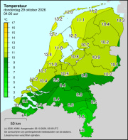 Weerkaart KNMI Temperatuur