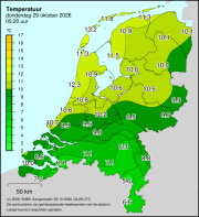 Weerkaart KNMI Temperatuur