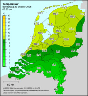Weerkaart KNMI Temperatuur