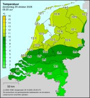 Weerkaart KNMI Temperatuur