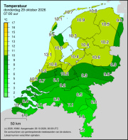 Weerkaart KNMI Temperatuur