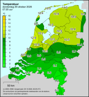Weerkaart KNMI Temperatuur
