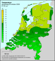 Weerkaart KNMI Temperatuur