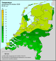 Weerkaart KNMI Temperatuur