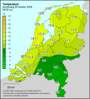 Weerkaart KNMI Temperatuur