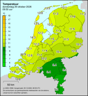 Weerkaart KNMI Temperatuur