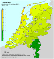 Weerkaart KNMI Temperatuur