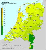 Weerkaart KNMI Temperatuur