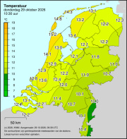 Weerkaart KNMI Temperatuur