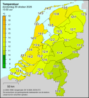 Weerkaart KNMI Temperatuur