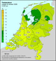 Weerkaart KNMI Temperatuur